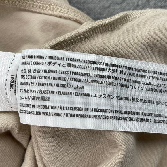 Abercrombie & Fitch Bodysuit Top Sz S Beige Tan Halter Multiway Cotton Seamless - Picture 7 of 9